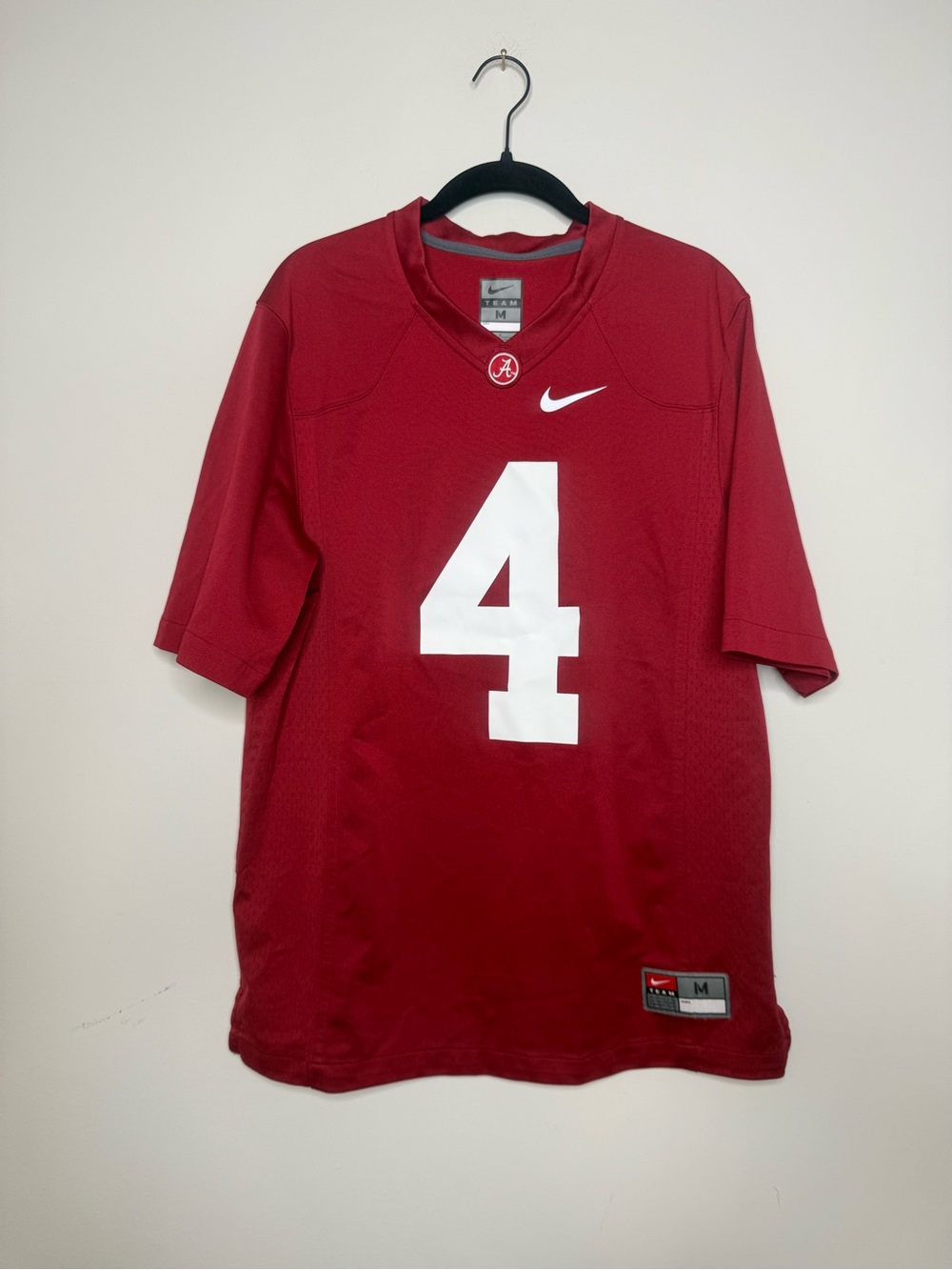 Nike Men’s Crimson Football Jersey with White #4